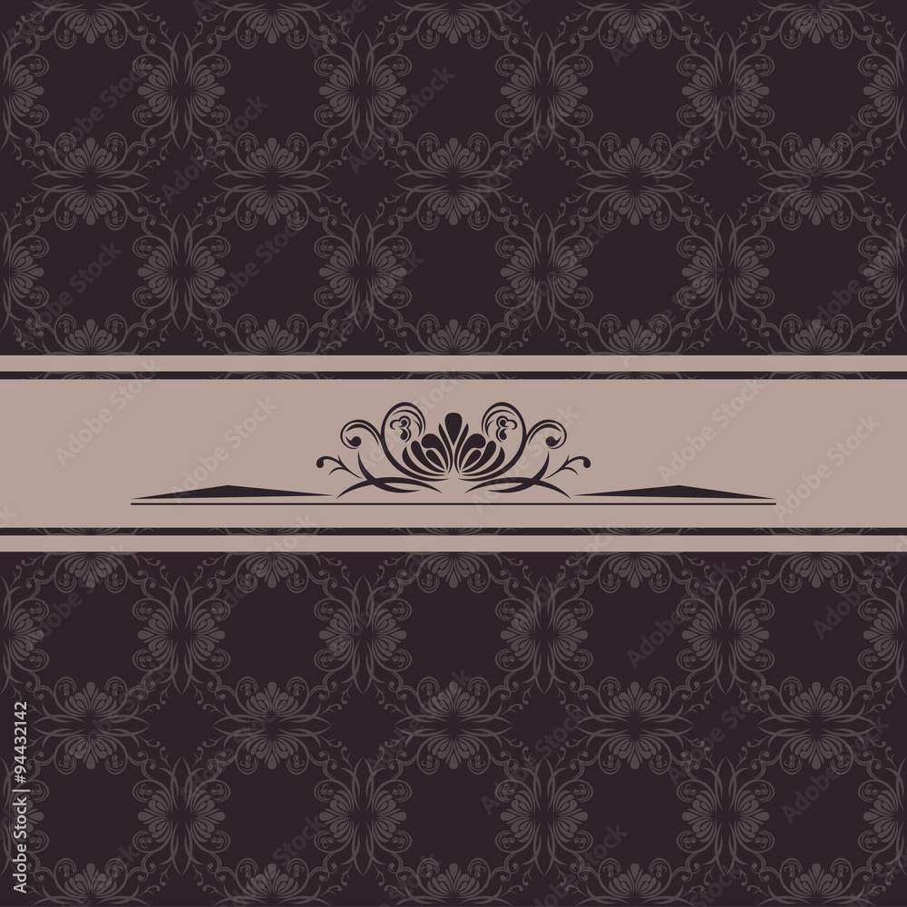 Dark ornamental background for vintage design