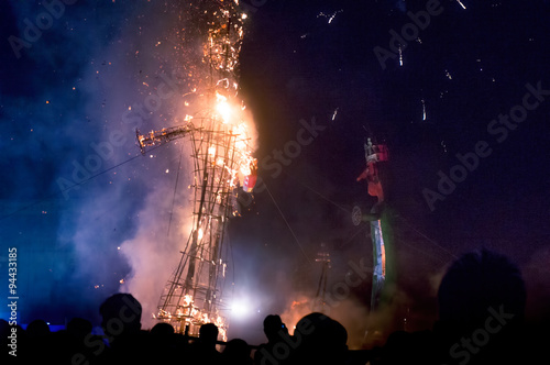 effigy of Ravan being burnt on Dussera  photo