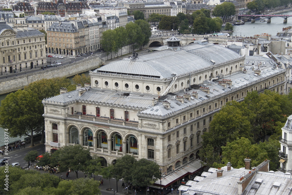 Théâtre du Châtelet à Paris, vue aérienne