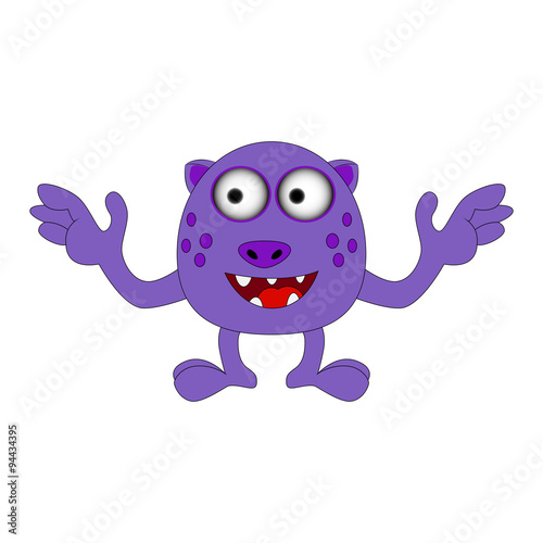 Halloween happy cartoon monster  funny  cute character vector illustration isolated on white background
