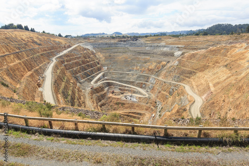Open pit of a gold mine martha in Waihi, New Zealand