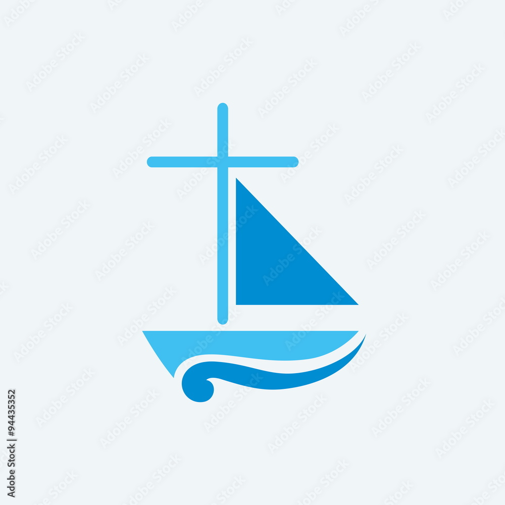 Sailboat with cross Sailboat with cross