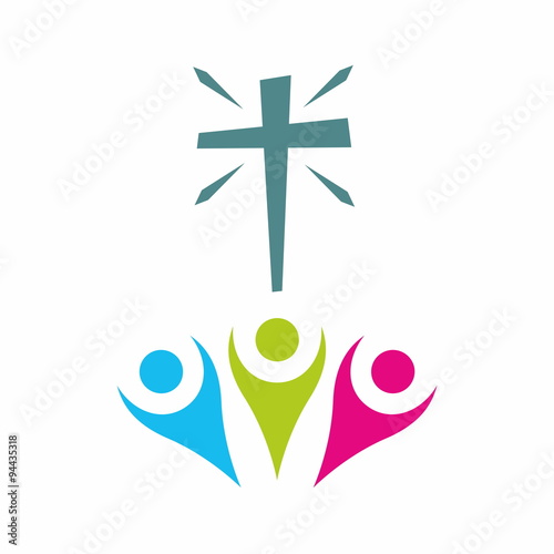 Cross and worshipers