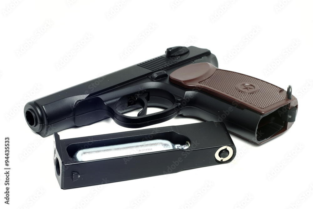 a true copy of dusty air gun on a white background a true copy of dusty air gun on a white background