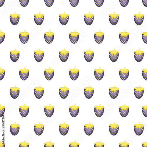 Vector seamless texture of the blackberries in the style Khokhloma