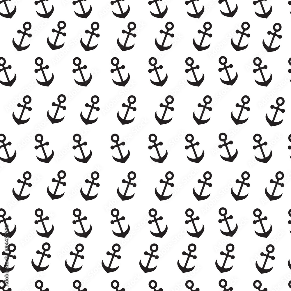 Vector seamless texture of black anchors Vector seamless texture of black anchors