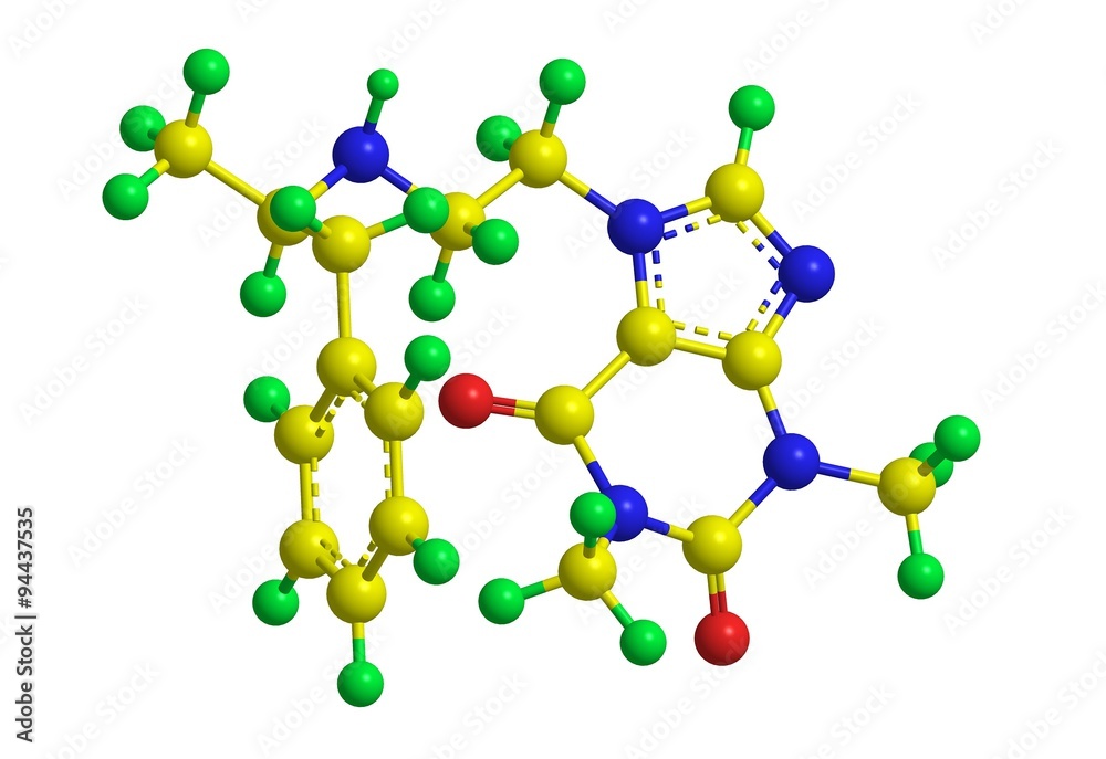 Molecular structure fenethylline Molecular structure fenethylline