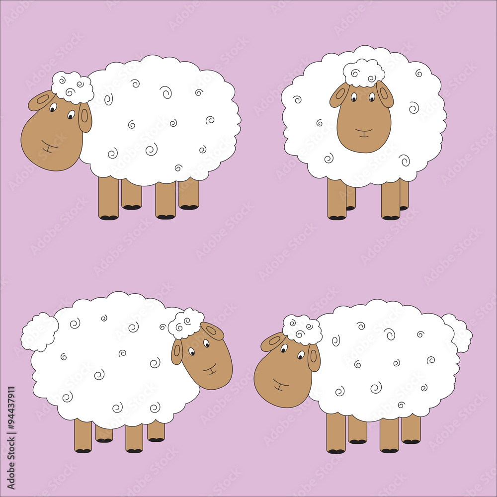 Vector set of lamb