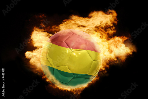 football ball with the flag of bolivia on fire