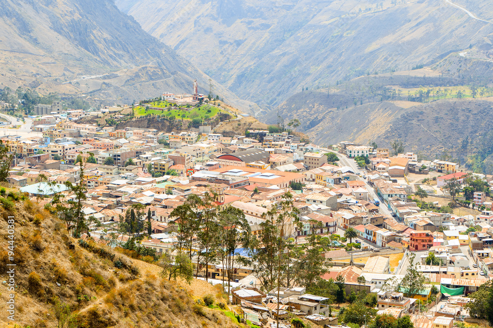 Alausi Cityscape In Ecuadorian Andes Mountains