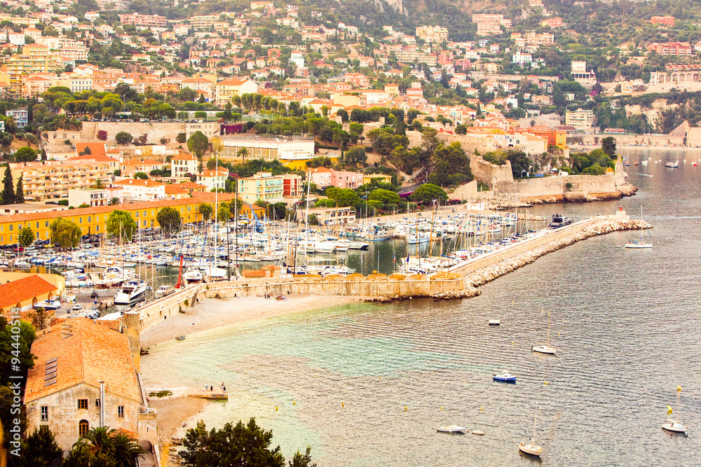 Experience the breathtaking aerial view of Sanremo Bay,located in the stunning South of France,offering a mesmerizing blend of natural beauty and coastal charm.