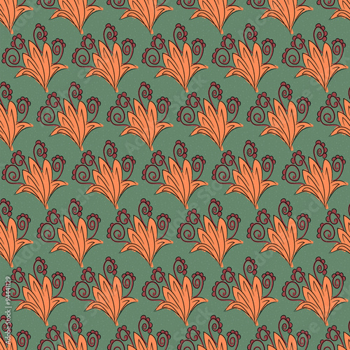 Floral pattern in retro style for gift wrapping