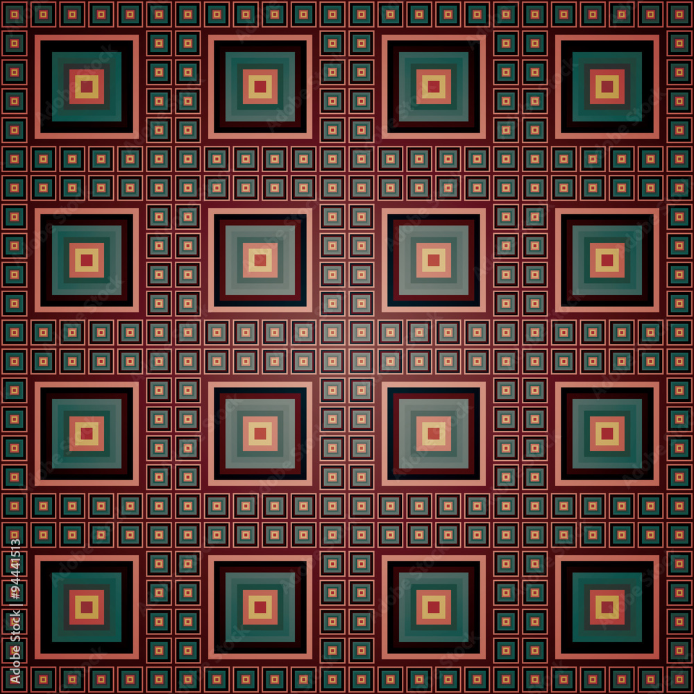 Geometric pattern of large and small dark squares Geometric pattern of large and small dark squares