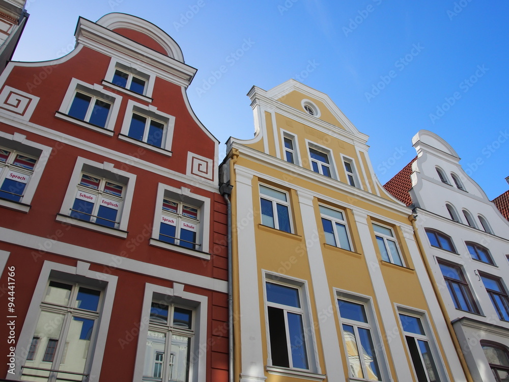 Rostock, Giebelhäuser in der Altstadt