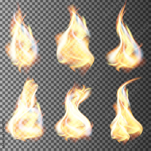 Realistic fire flames vector