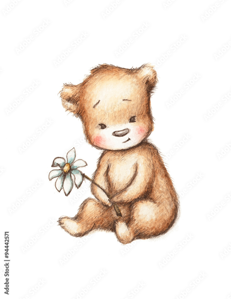 Obraz premium Teddy Bear with Daisy