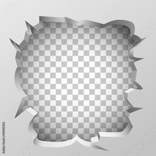 White broken wall concept. Clean vector