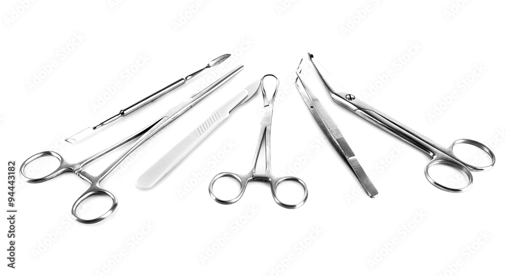 Surgery instruments isolated on white Surgery instruments isolated on white