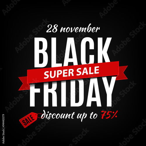 Black friday sale inscription design template. Black friday banner. Vector illustration