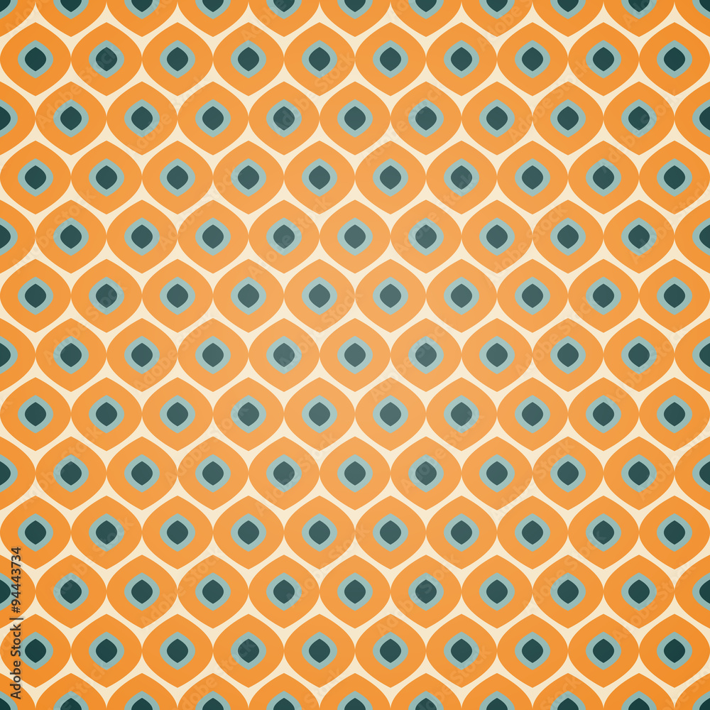 Fototapeta premium Seamless geometric pattern in retro orange colors