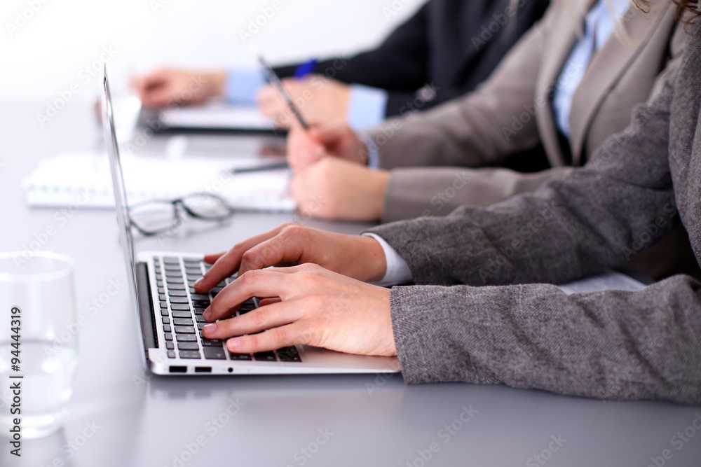 Group of business people working together in office Group of business people working together in office