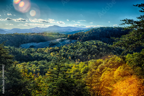 Fotografia stone mountain north carolina scenery during autumn season