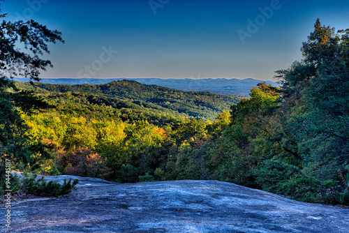 stone mountain north carolina scenery during autumn season photo
