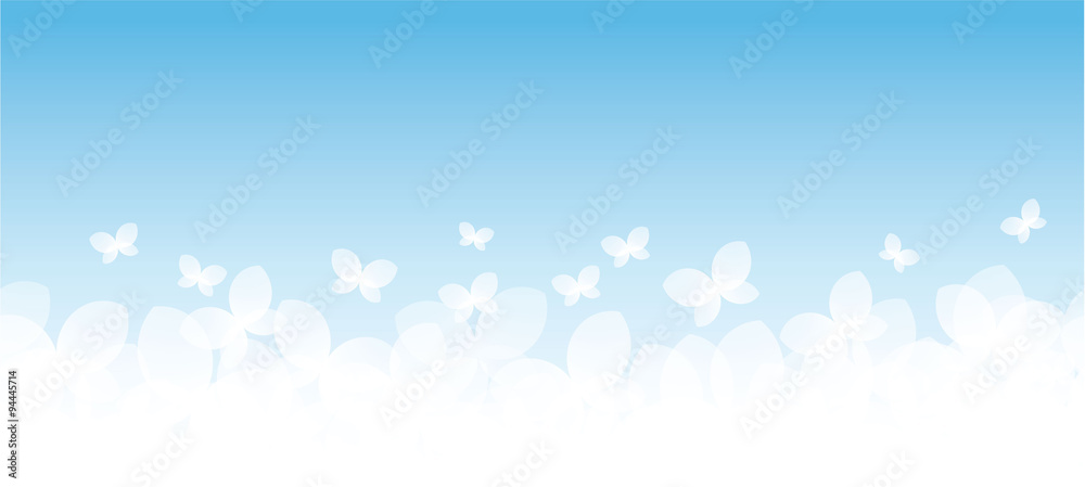 Banner farfalle fondo azzurro