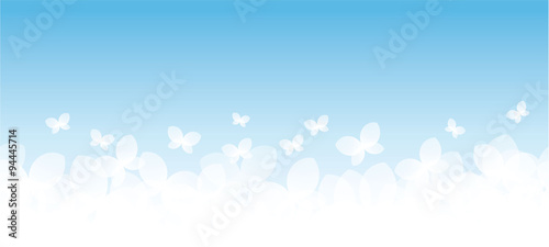 Fototapeta Naklejka Na Ścianę i Meble -  Banner farfalle fondo azzurro