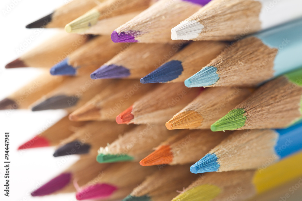 Color pencils on white background Color pencils on white background