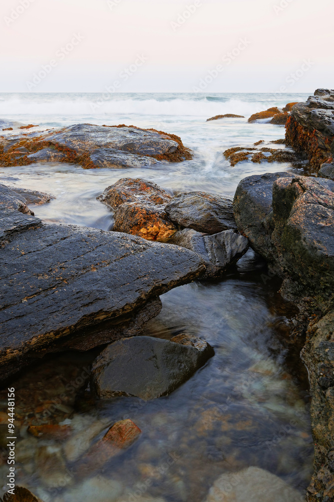 Rocky shore.