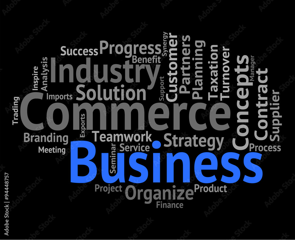 Business Word Represents Commercial Corporations And Text