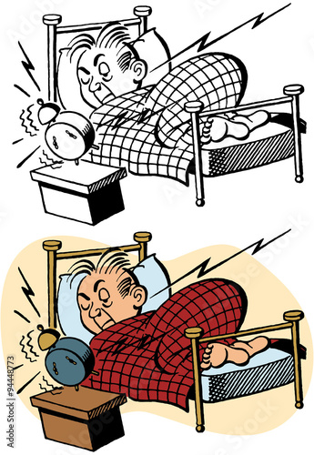 Man woken by alarm clock