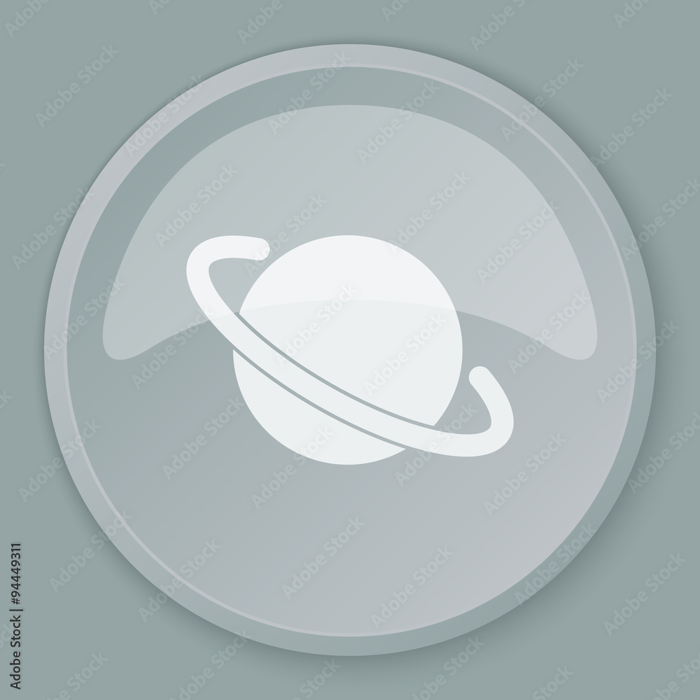 White Jupiter Icon icon on grey web button
