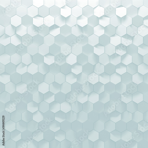Fototapeta Naklejka Na Ścianę i Meble -  White Hexagon Wall Tiles Texture Background