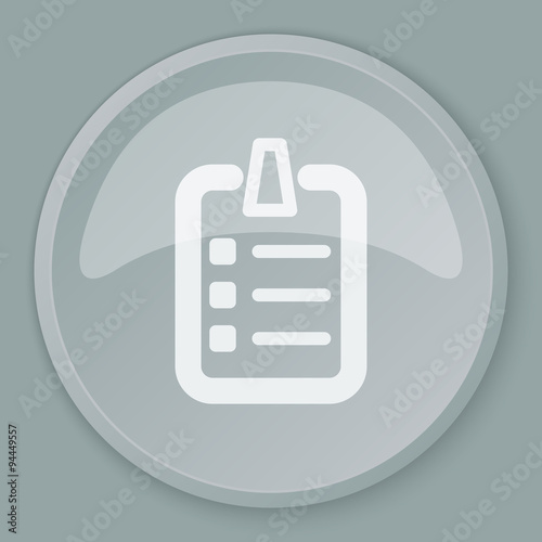 White Checklist icon on grey web button