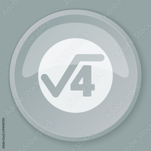 White Square Root icon on grey web button