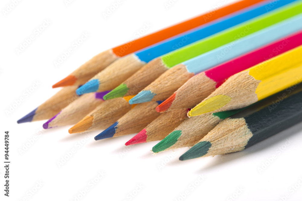 Color pencils on white background Color pencils on white background
