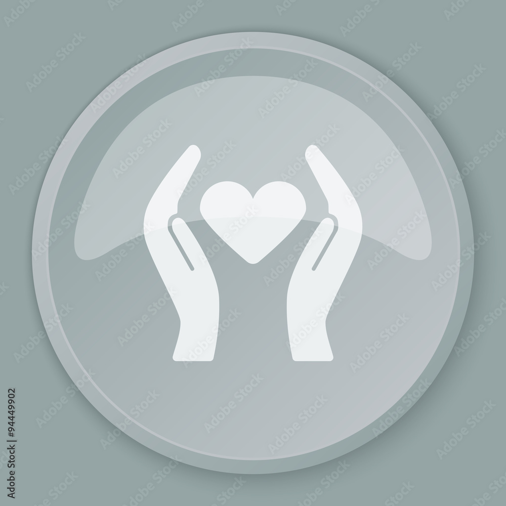 White Heart Rate icon on grey web button White Heart Rate icon on grey web button