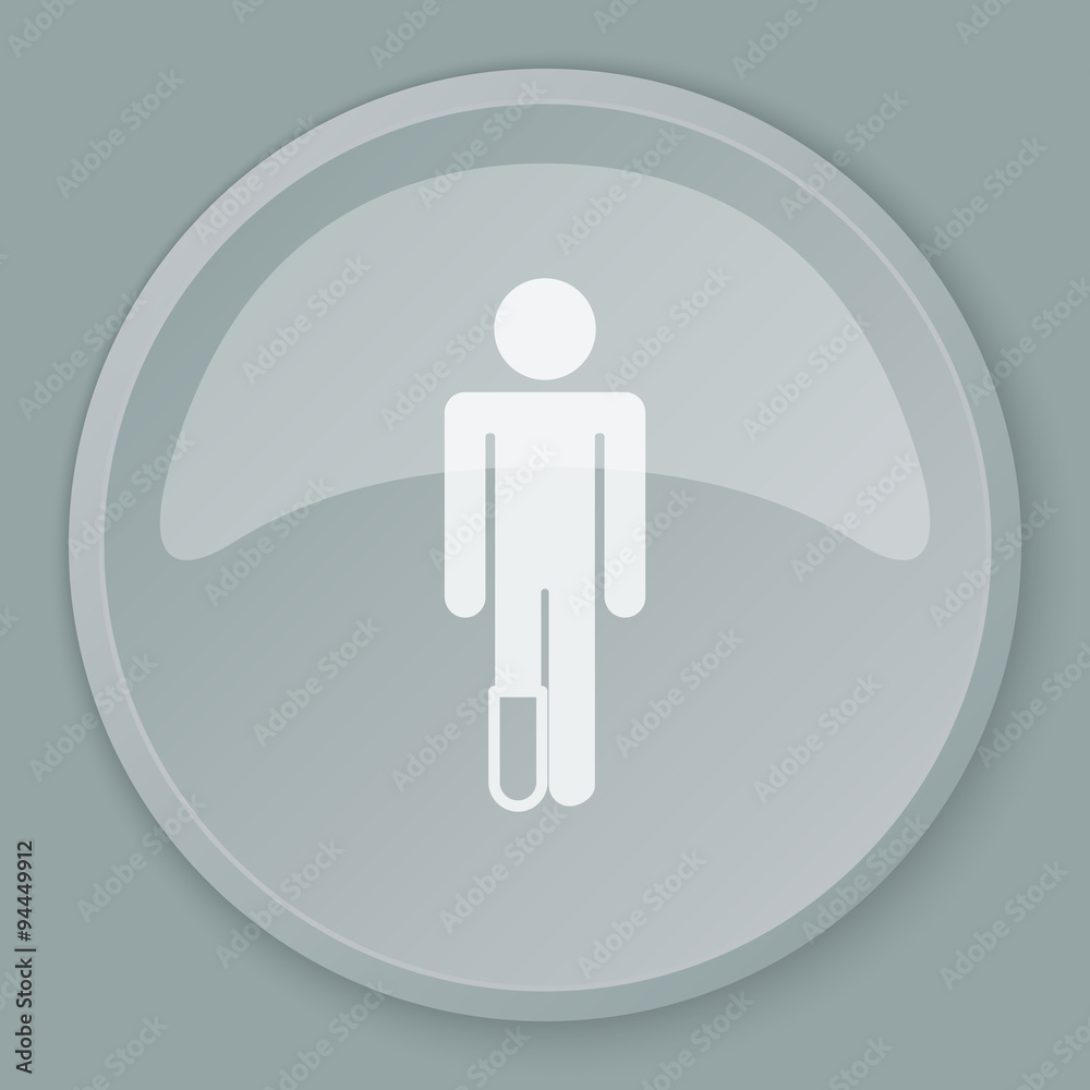 White Foot icon on grey web button White Foot icon on grey web button