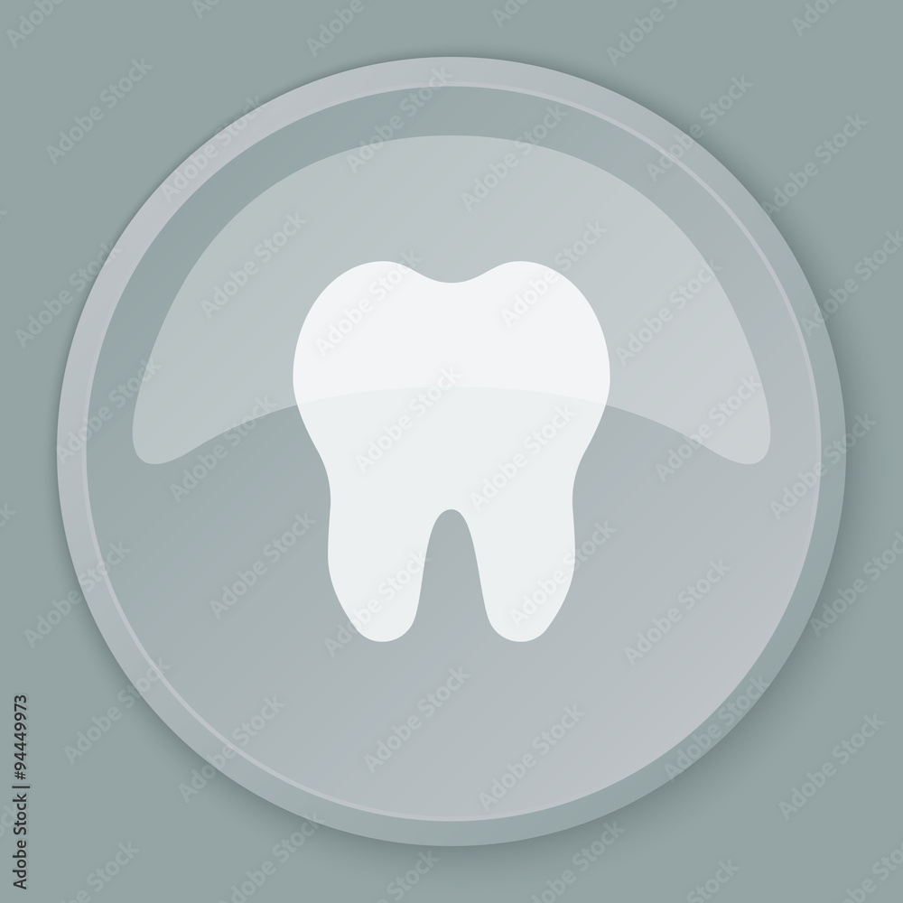 White Tooth icon on grey web button White Tooth icon on grey web button