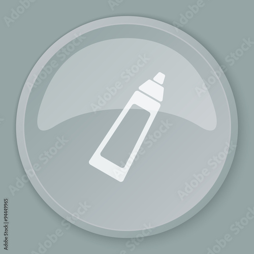 White Baby Bottle icon on grey web button