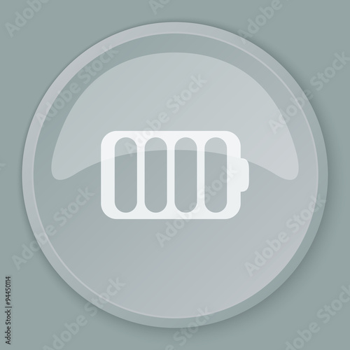 White Battery icon on grey web button