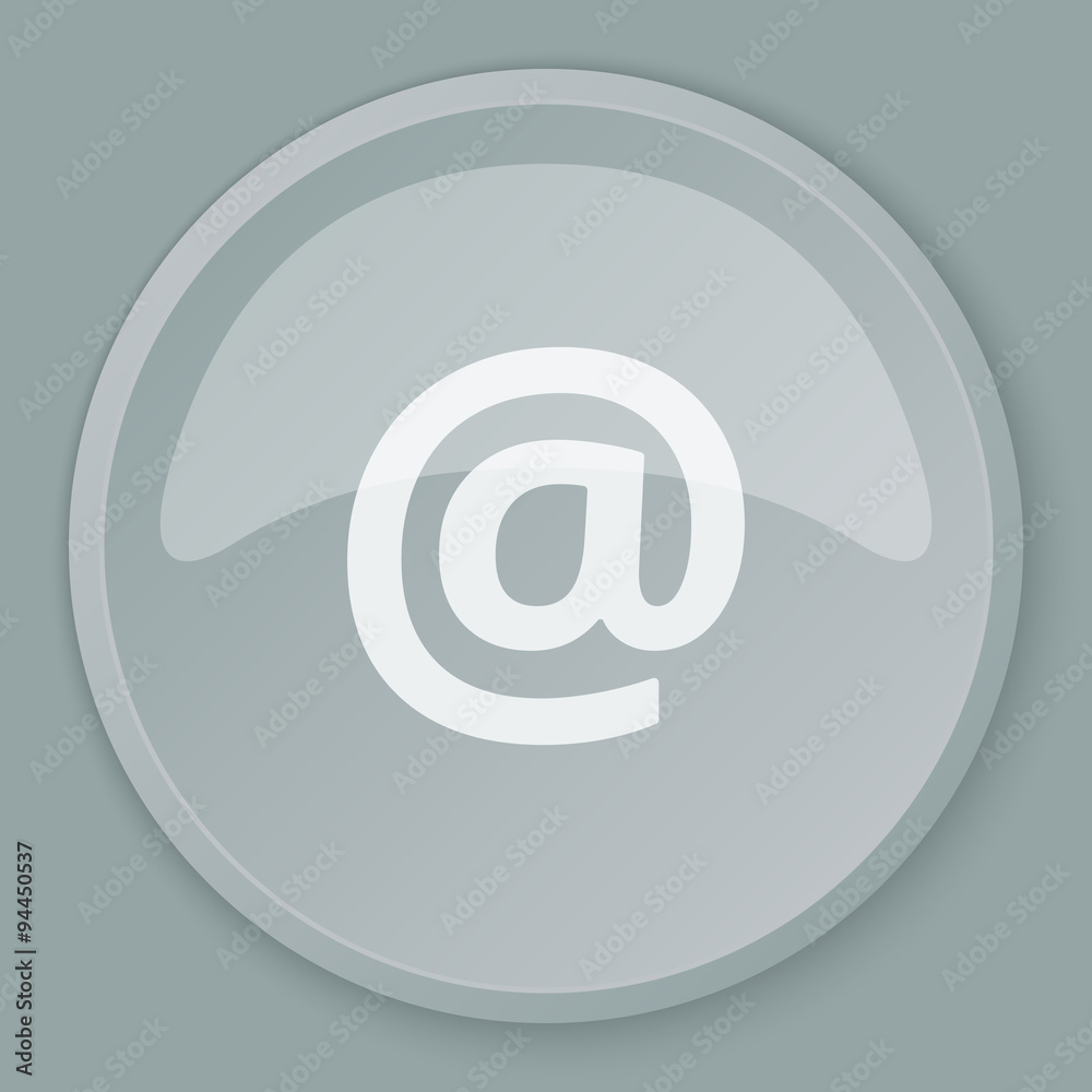 White E-Mail icon on grey web button