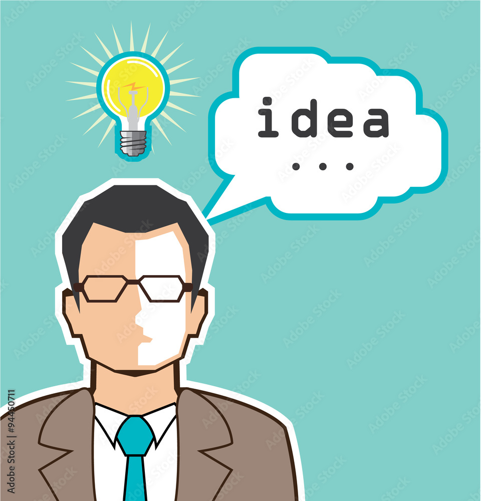 Bright Idea Man vector Illustration Bright Idea Man vector Illustration