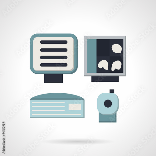 Ultrasound equipment flat vector icon