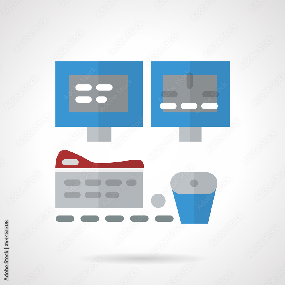 Flat medical diagnostic equipment vector icon Flat medical diagnostic equipment vector icon