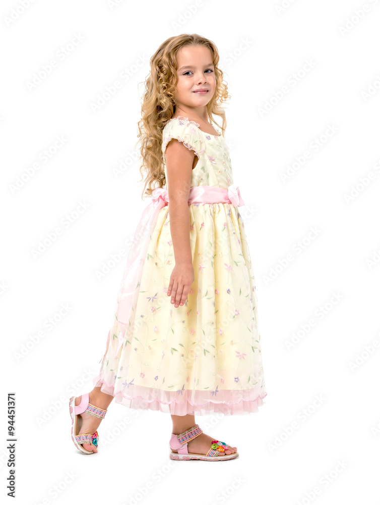 Little Girl in a Light Dress Posing Little Girl in a Light Dress Posing