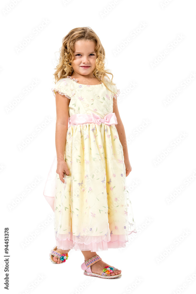 Little Girl in a Light Dress Posing Little Girl in a Light Dress Posing