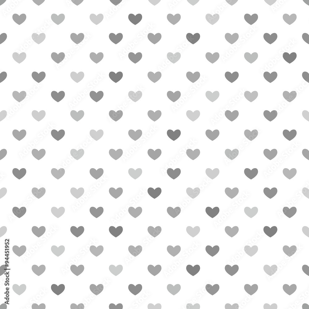 Grey Hearts Seamless Pattern